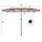 Costway 15FT Patio Double-Sided Umbrella Crank Outdoor Garden Market Sun Shade Red\Blue\Coffee\Beige\Navy\Orange\Turquoise